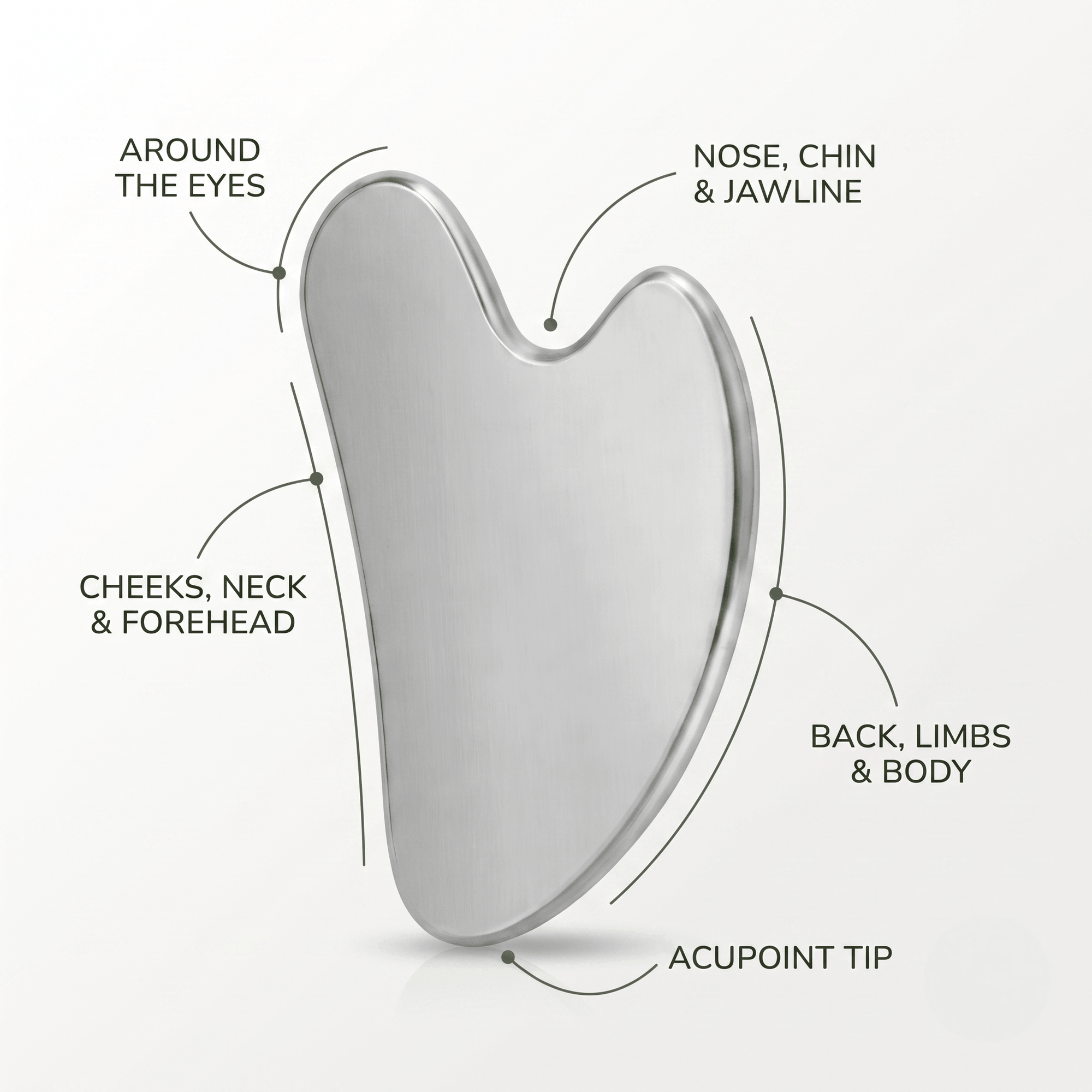 Non-Porous Stainless Steel Gua Sha - Naturally Drenched