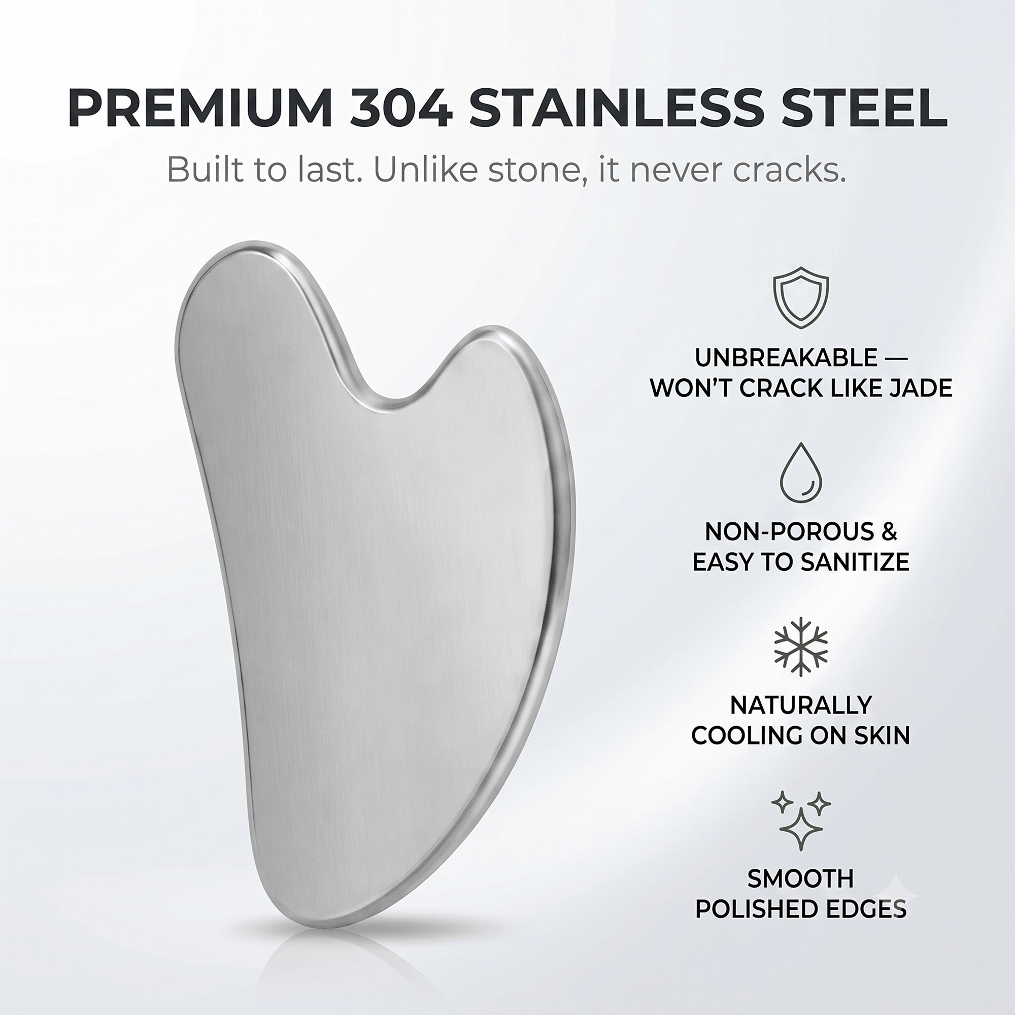 Non-Porous Stainless Steel Gua Sha - Naturally Drenched