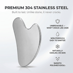Non-Porous Stainless Steel Gua Sha - Naturally Drenched